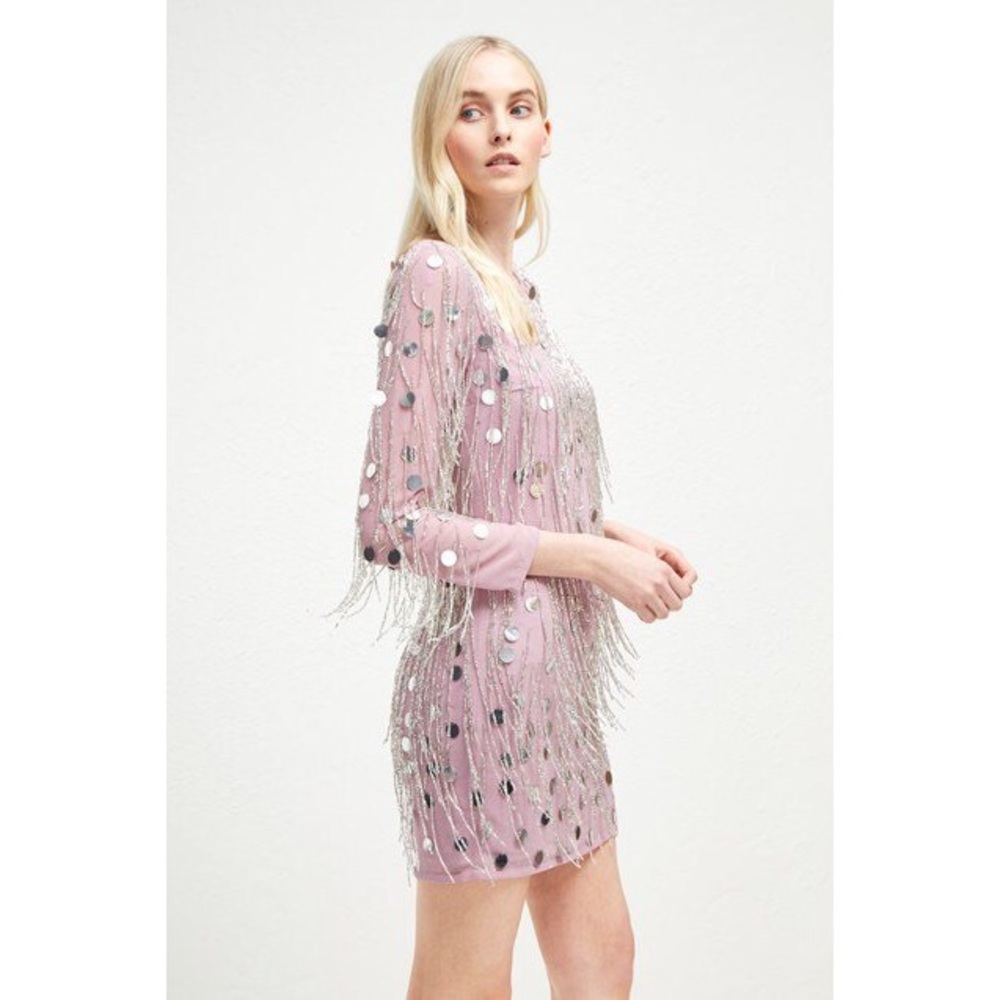 Fringe Beaded Tunic Dress